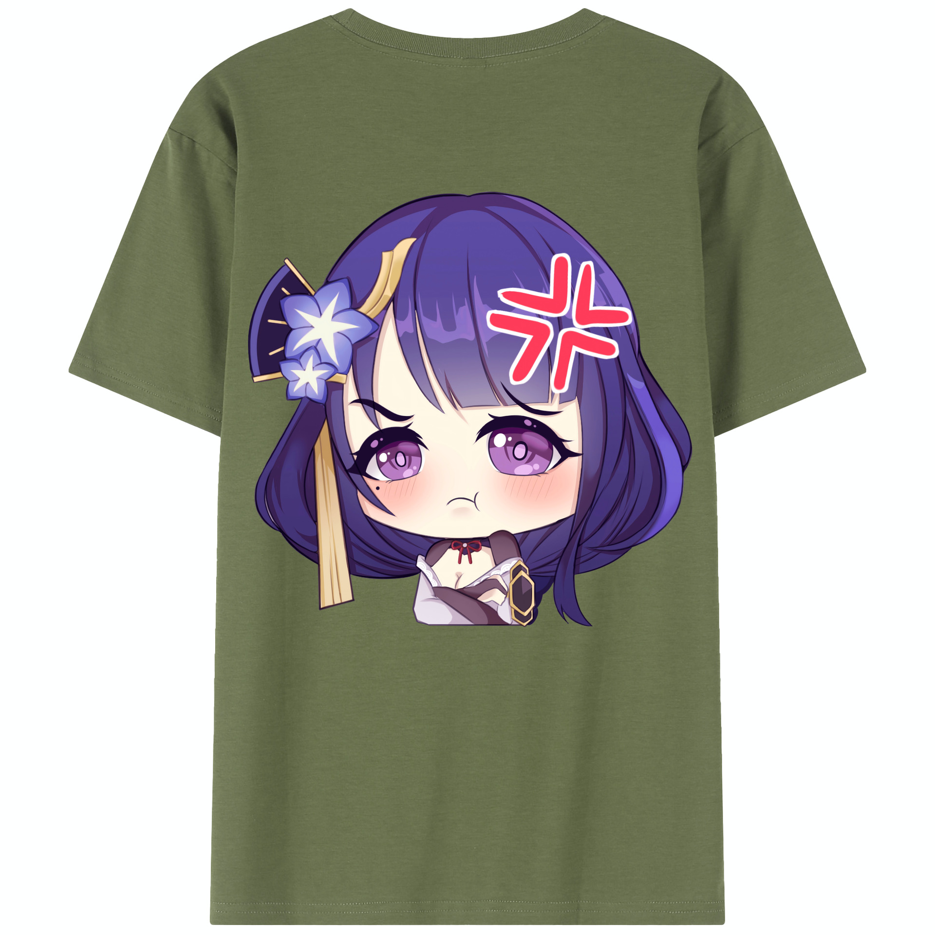 げんし神 雷電将軍 らいでんしょうぐん genshin Raiden Shogun 綿100％半袖Tシャツ（背面プリント）